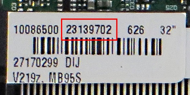 Vestel Power Supply or Main Board number label